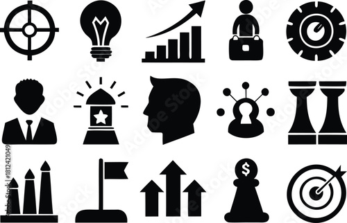 Business and Strategy Icon Set target bullseye