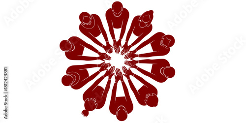 Community Inclusion Group Therapy Circle Silhouette Vector