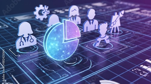Data Analysis Visualization with People Icons