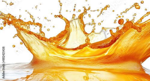 Vibrant orange liquid splash creating dynamic and refreshing visual effect
