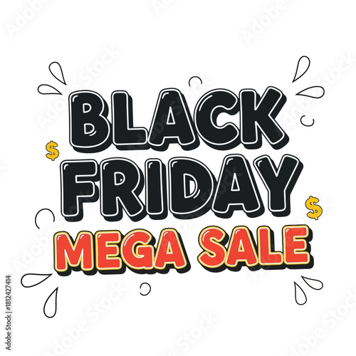 black friday desing isolated on white background