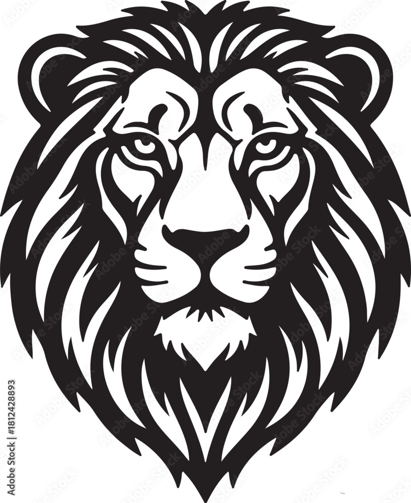 Fototapeta premium Abstract Tribal Lion Head Emblem