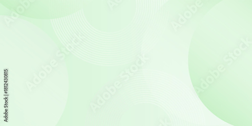 Minimalist soft Abstract Background in Gradient green and white Tones with Circles. Circle effect style geometric, abstract background.