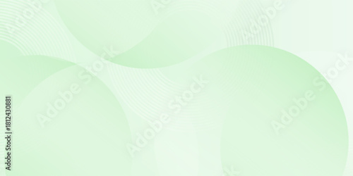 Minimalist soft Abstract Background in Gradient green and white Tones with Circles. Circle effect style geometric, abstract background.