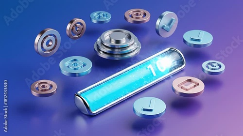 Battery charging level increasing with coins