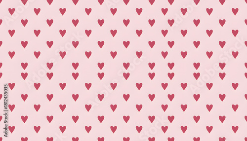 seamless pink background with small red hearts pattern for valentinesday design
