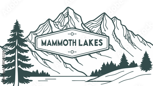 Mammoth Lakes snow peaks alpine badge