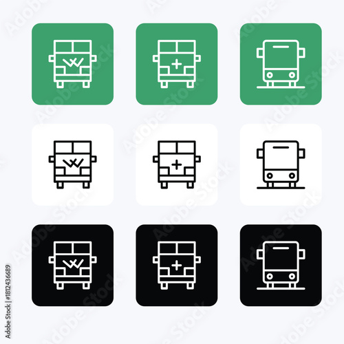 Transport vector icon set illustration. Car vector icon