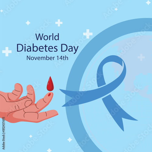 Commemorate world diabetes day with a symbolic representation of awareness and support on november 14th