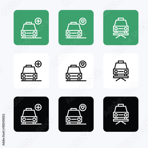 Transport vector icon set illustration. Car vector icon
