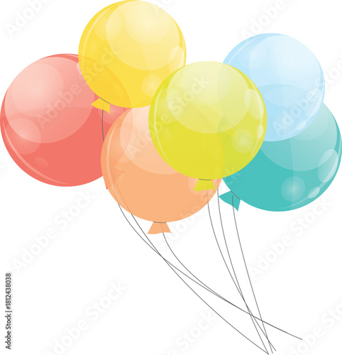 colorful balloons on white background