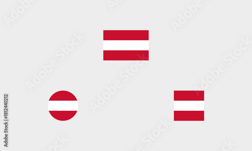 Flagge Österreich – Professionelles quadratisches Icon mit korrekter Farbdarstellung