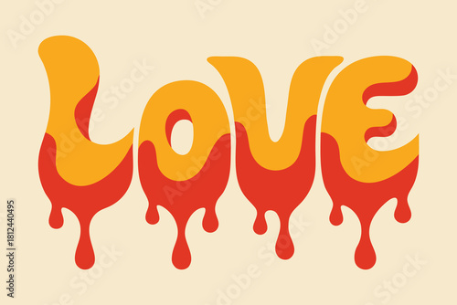 Valentine Liquid Honey Love Vector