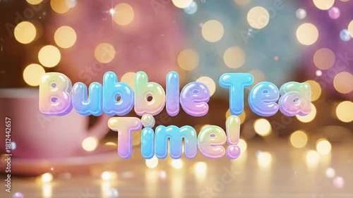 Bubble Tea Preparation Festive Background