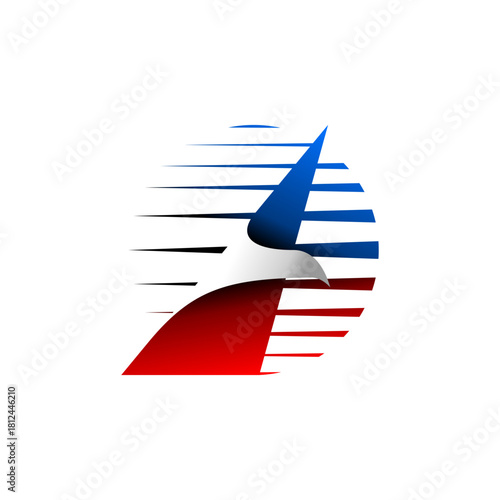 Abstract logo airplane travel.
