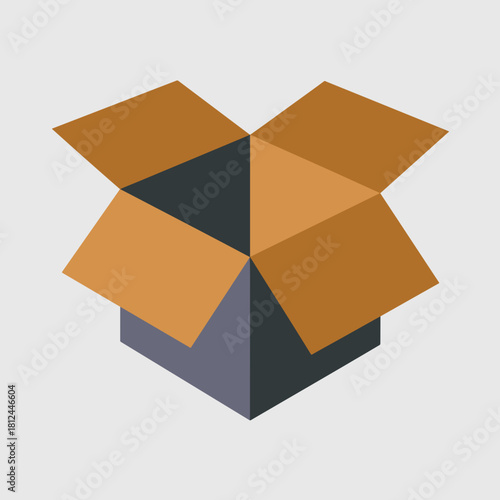 Flat vector abstract box symbol – Great for unboxing concepts, product storage icons, or delivery service branding.
