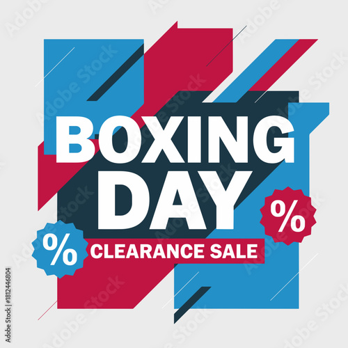 Bold blue and red abstract Clearance Sale graphic design – Great for store signage, modern posters, or social media ads.