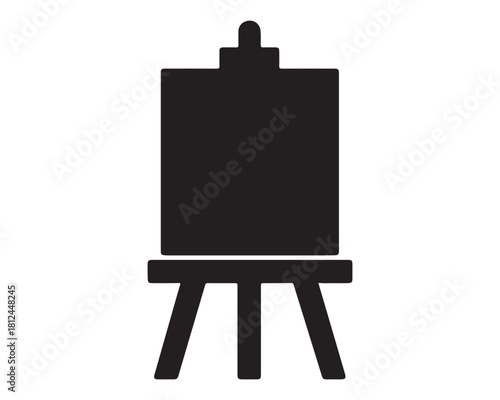 Illustration of a black easel isolated on white background