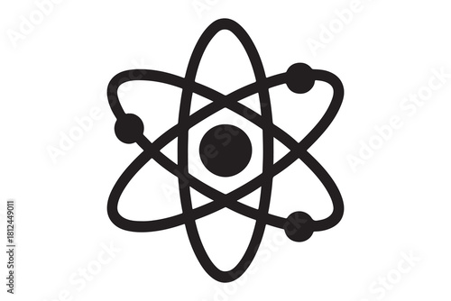 Atom model isolated on white background representing science concept