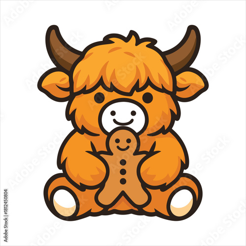 Gingerbread Highland Hug Svg