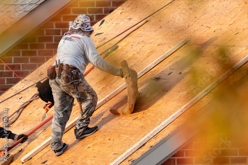 Multifamily dwelling roof replacement with a shallow depth of field