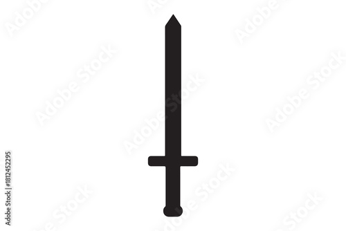 Illustration of a black sword isolated on white background
