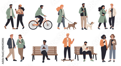 vector collection of people living their daily lives