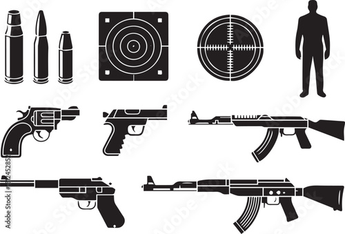 firearm training targets cartridges pistols rifles silhouette set