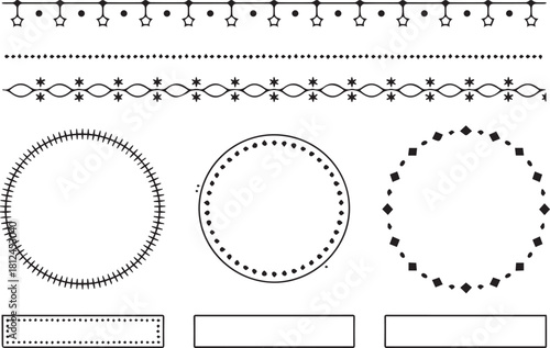 border starburst and dotted dividers circular and polygonal frames