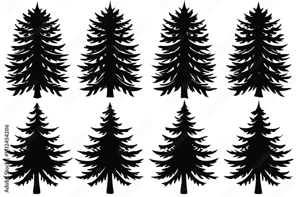 Fototapeta premium Hemlock tree icon silhouette vector with white background