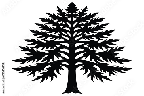 Hemlock tree icon silhouette vector with white background