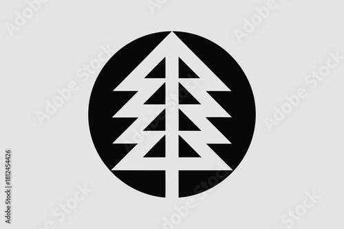 Hemlock tree icon silhouette vector with white background