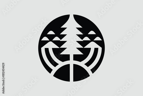 Hemlock tree icon silhouette vector with white background