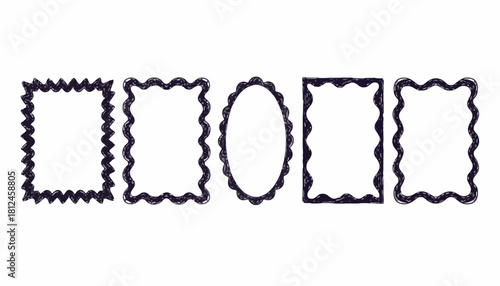 Elegant Wavy Frame Set Collection of Decorative Borders for Photos and Designs