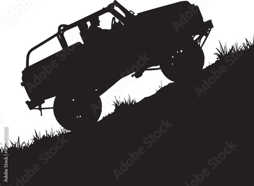 silhouette of a tractor