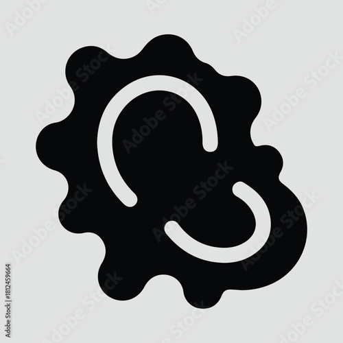 Silhouette amoeba microscopic organism single cell biology vector illustration