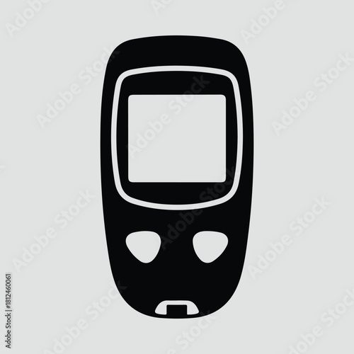 Silhouette blood glucose meter device for diabetes treatment vector illustration