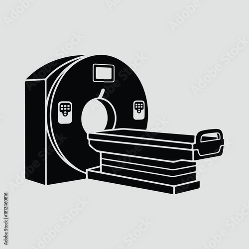 Silhouette CT scanner machine for diagnostic medical tests vector illustration