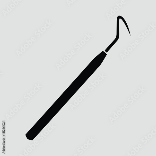 Silhouette dental pick vector illustration for oral hygiene concept