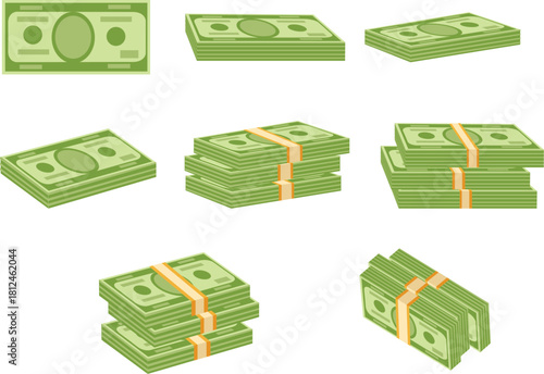 Webcurrency note bundle Euro Rupee Dollar note paper vector