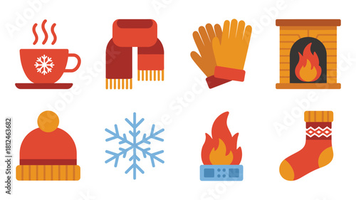  Winter Cozy Essentials Icon Set