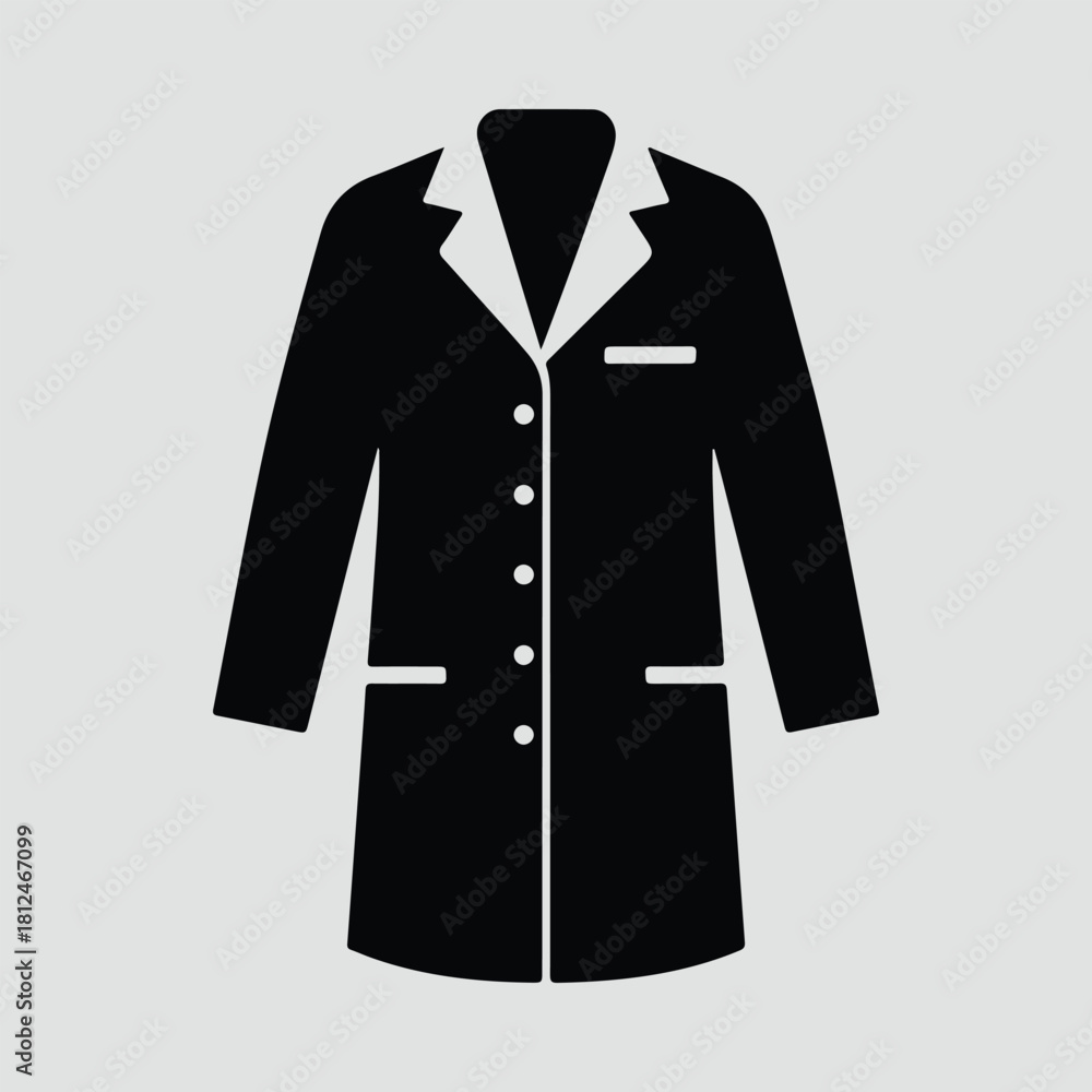 Naklejka premium Silhouette lab coat uniform clothing science professional vector illustration
