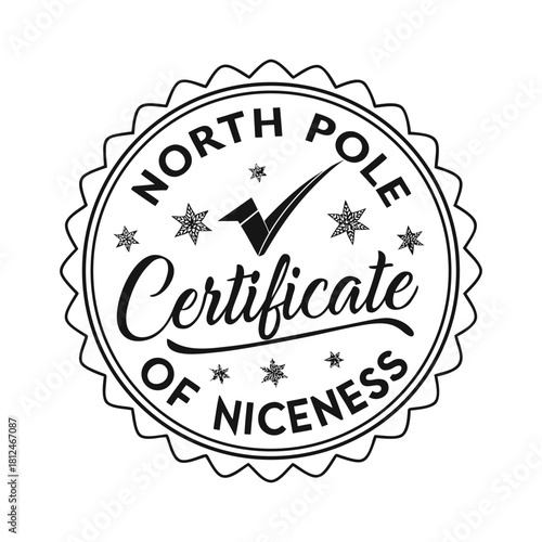 North Pole Certificate of Niceness Holiday Badge Design