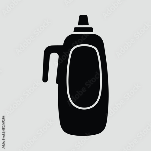 Silhouette laundry detergent bottle simple line art vector illustration
