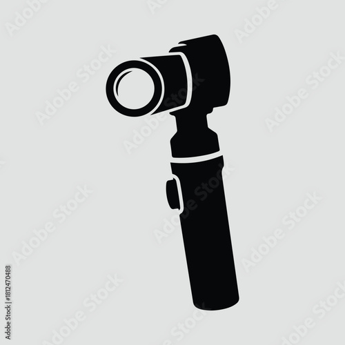 Silhouette otoscope medical diagnostic instrument for ear canal vector illustration