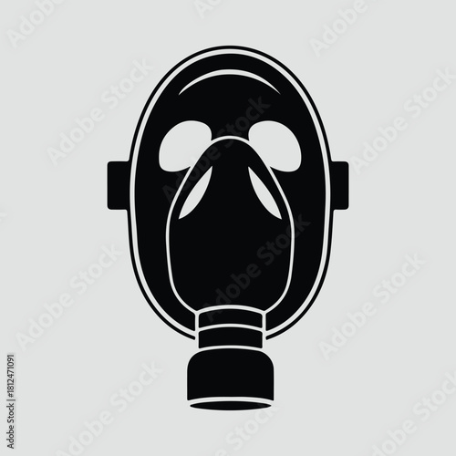 Silhouette respirator protection medical safety gas mask vector illustration