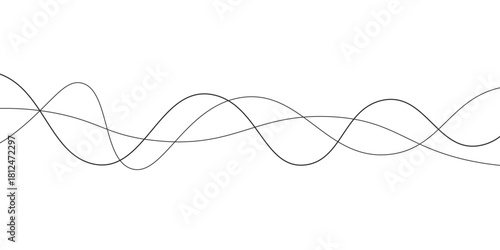 Abstract wave element for design. Digital frequency track equalizer. Stylized line art background. Vector illustration. Wave lines created using blend tool. Curved wavy line, smooth stripe in eps 10.