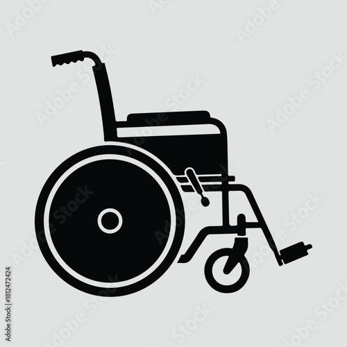 Silhouette Wheelchair icon medical mobility handicap equipment vector illustration