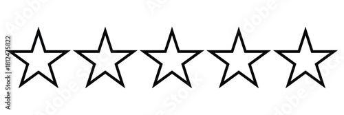 Five-Star Rating Icons Set – Outline and Solid Star Symbols for Quality Review and 
Achievement Badges