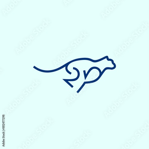 Minimalist Line Art Cheetah Logo for Brand Identity